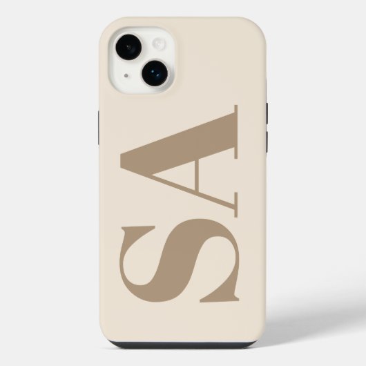 trendiger Antique White mit Monogramm Case-Mate iPhone Hülle (Rückseite)