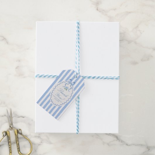 Trendiger blauer Hydrangeen-Junggesellinnen-Abschi Geschenkanhänger (Mit Garn)
