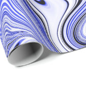 Trendiger blauer Marmorwirbel Geschenkpapier (Rolleneckpunkt)