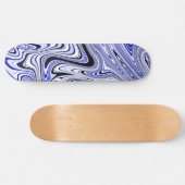Trendiger blauer Marmorwirbel Skateboard (Horizontal)