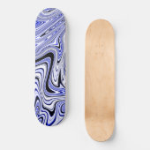 Trendiger blauer Marmorwirbel Skateboard (Vorderseite)