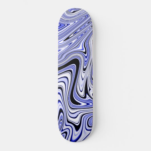 Trendiger blauer Marmorwirbel Skateboard (Vorderseite)