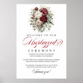 Trendiger Blush-Burgunder Unplugged-Zeremonieposte Poster (Vorne)