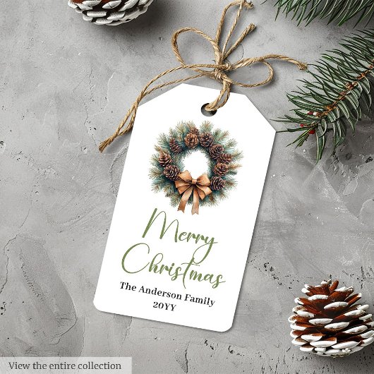 Trendiger Bohemian neutraler rustikaler Weihnachts Geschenkanhänger