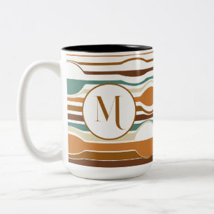 trendiger Boho-Stil bunter geometrischer Muster Zweifarbige Tasse