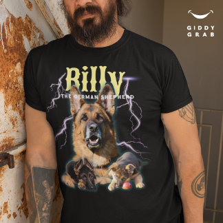 Trendiger Bootleg-Personalisiertes Hunde-Foto 90er T-Shirt