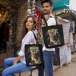 Trendiger Bootleg personalisiertes Hunde-Foto 90er Tasche