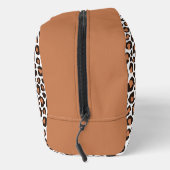 Trendiger brauner Leopard mit Namen Kosmetiktasche Waschbeutel (Rechts)