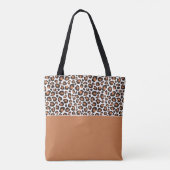 Trendiger brauner Leopardenprint mit Initialen Tasche (Rückseite)