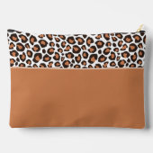 Trendiger brauner Leopardenprint mit Initialen Zubehörtasche (Rückseite)