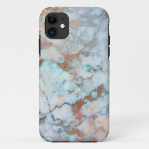 Trendiger brauner und hellblauer Marmor Case-Mate iPhone Hülle
