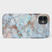 Trendiger brauner und hellblauer Marmor Case-Mate iPhone Hülle (Rückseite (Horizontal))