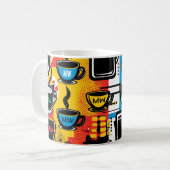Trendiger, bunter Pop-Kunststil mit individuellen  Kaffeetasse (Vorderseite Links)