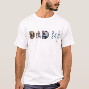 Trendiger DAD Transparent Bestest Dad Ever 3 Fotos T-Shirt