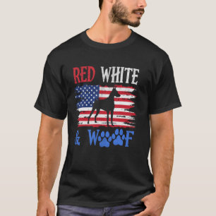 Trendiger Dobermann Pinscher Amerikanische Flagge T-Shirt