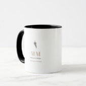 Trendiger Espresso-Braun Botanischer Farn Benutzer Tasse (Vorderseite Links)