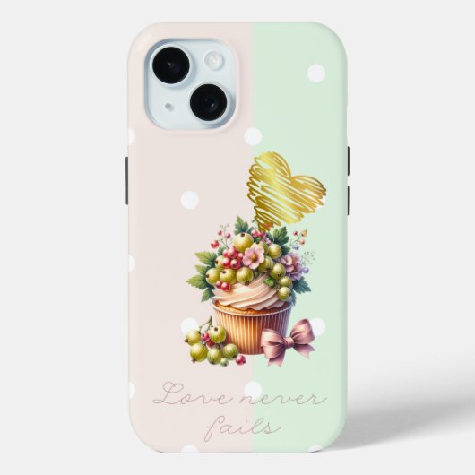 Trendiger Faith Dot Grüner Beeren-Blumen-Bogen Her Case-Mate iPhone Hülle (Rückseite)