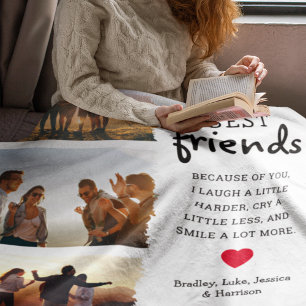 Trendiger Foto-Collage und Zitat der besten Freund Fleecedecke