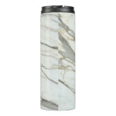 Trendiger Fuchsienrosa individuelle Name aus weiße Thermosbecher (Rückseite)