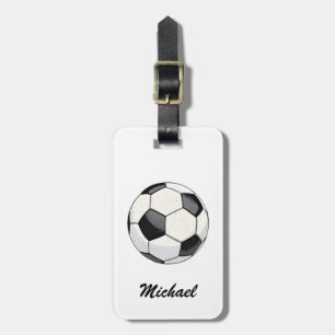 Trendiger Fußball Fußball personalisiert weiß Gepäckanhänger