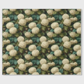 Trendiger Garten Inspiriert Hydrangea-Blüte Geschenkpapier (Flach)