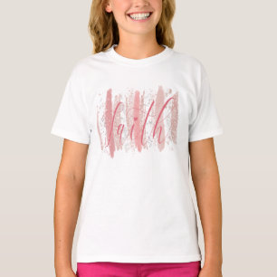 Trendiger, girly, roségoldener Pinselstrich Glaube T-Shirt