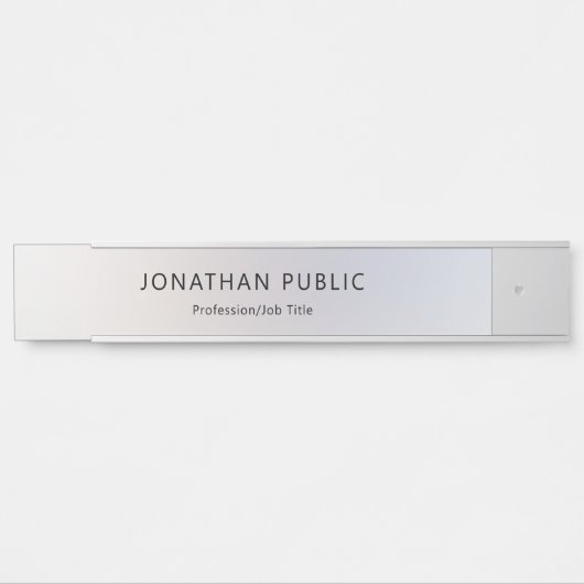 Trendiger Glamour Silver Look Elegante Moderne Vor Türschild (Vorderseite )