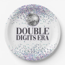 Trendiger Glitter Disco Doppelziffer Geburtstag