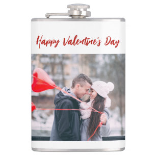 Trendiger glücklicher Valentinstag Foto Flachmann
