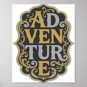 Trendiger Gold-Abenteuerdruck Poster