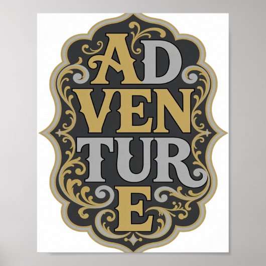 Trendiger Gold-Abenteuerdruck Poster (Vorne)