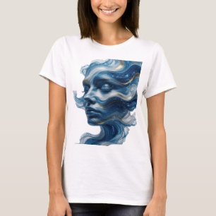 Trendiger Goldener ABSTRACT ART Fashion-Druck T-Shirt