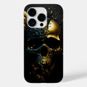 Trendiger Gothik Totenkopf in schwarz gold Design Case-Mate iPhone Hülle (Rückseite)
