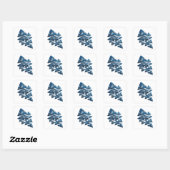 Trendiger Grau BLAUER BAUM Sticker Design (Blatt)