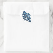 Trendiger Grau BLAUER BAUM Sticker Design (Tasche)