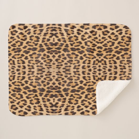 trendiger, gürteliger Wildsafari-Leopardendruck Sherpadecke (Vorderseite (Horizontal))