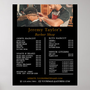 Trendiger Haarschnitt, Preisliste Herren-Friseur Poster