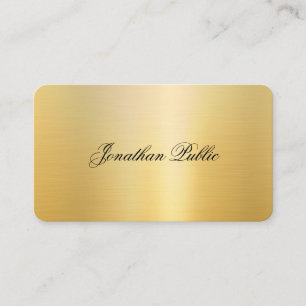 Trendiger handgeschriebener Name stilvoller Gold-L Visitenkarte