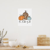 Trendiger Herbstkürbis | „Es ist Herbst Leute“ Zit Poster (Küche)