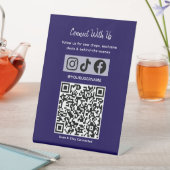 Trendiger Holografischer QR-Code | Verbinde dich m Sockelschild (In Situ)