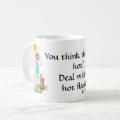 Trendiger Hot Flash Global Warming Menopause Text Kaffeetasse (Vorderseite Links)