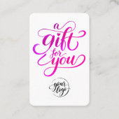 Trendiger Hot Pink Rabatt-Gutschein QR-Code-Script Rabattkarte (Vorderseite)