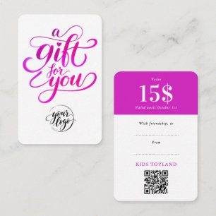 Trendiger Hot Pink Rabatt-Gutschein QR-Code-Script Rabattkarte