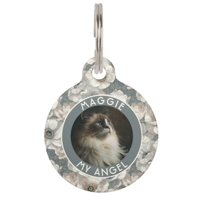 Trendiger Hunde Liebhaber Geschenk Anemonen Blumen Haustiermarke (Vorderseite)