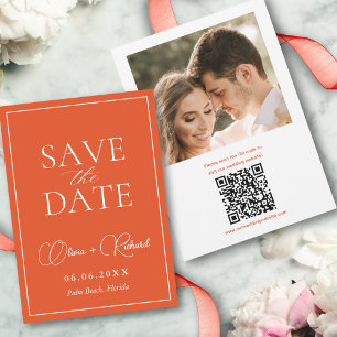 Trendiger italienischer Sonnenuntergang Orange Qr Save The Date