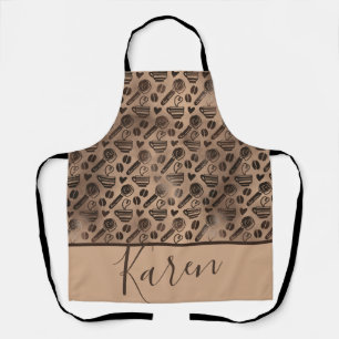 Trendiger Kaffeeliebhaber Muster Personalisierter  Schürze