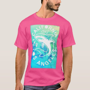 Trendiger Kalifornischer Vintage-Hai-Druck T-Shirt