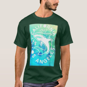 Trendiger Kalifornischer Vintage-Hai-Druck T-Shirt