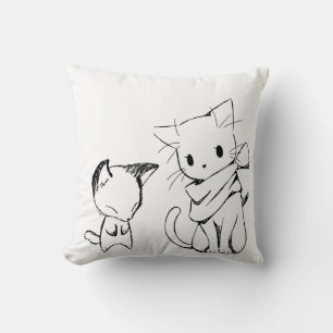 Trendiger Katzen-Print-Kissenbezug Kissen