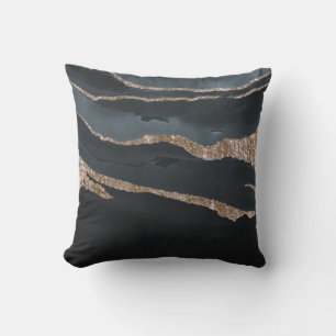 Trendiger kühler schwarzer Marmorstein mit Goldant Kissen